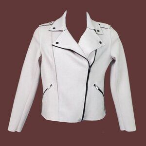 Kut From The Kloth Womens Haddie Light Pink Faux Suede Moto Jacket Size M